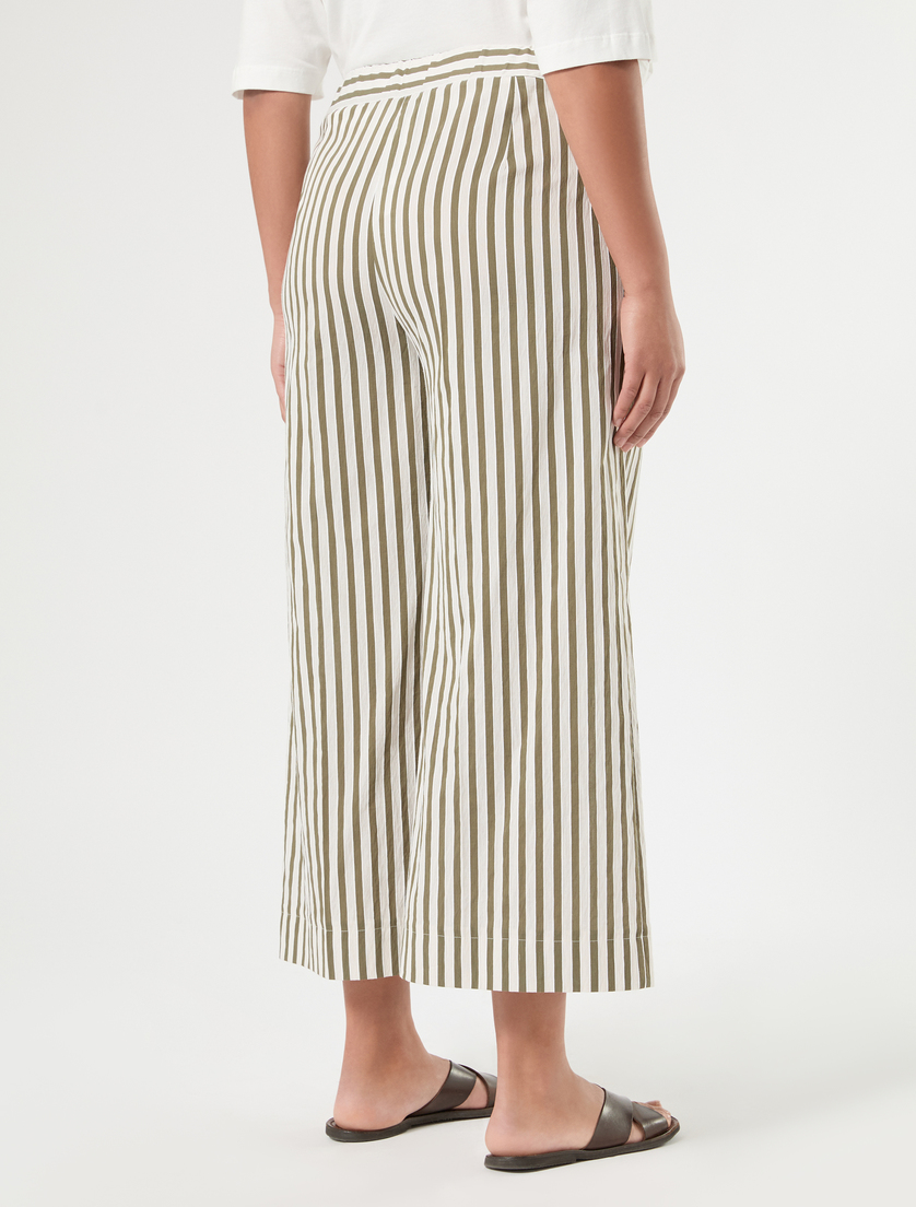 Cropped trousers in cotton and nylon - KAKI - Marina Rinaldi - 4