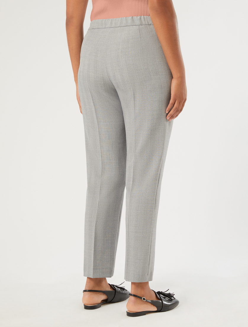 Slim-fit twill trousers - MEDIUM GREY - Marina Rinaldi - 4