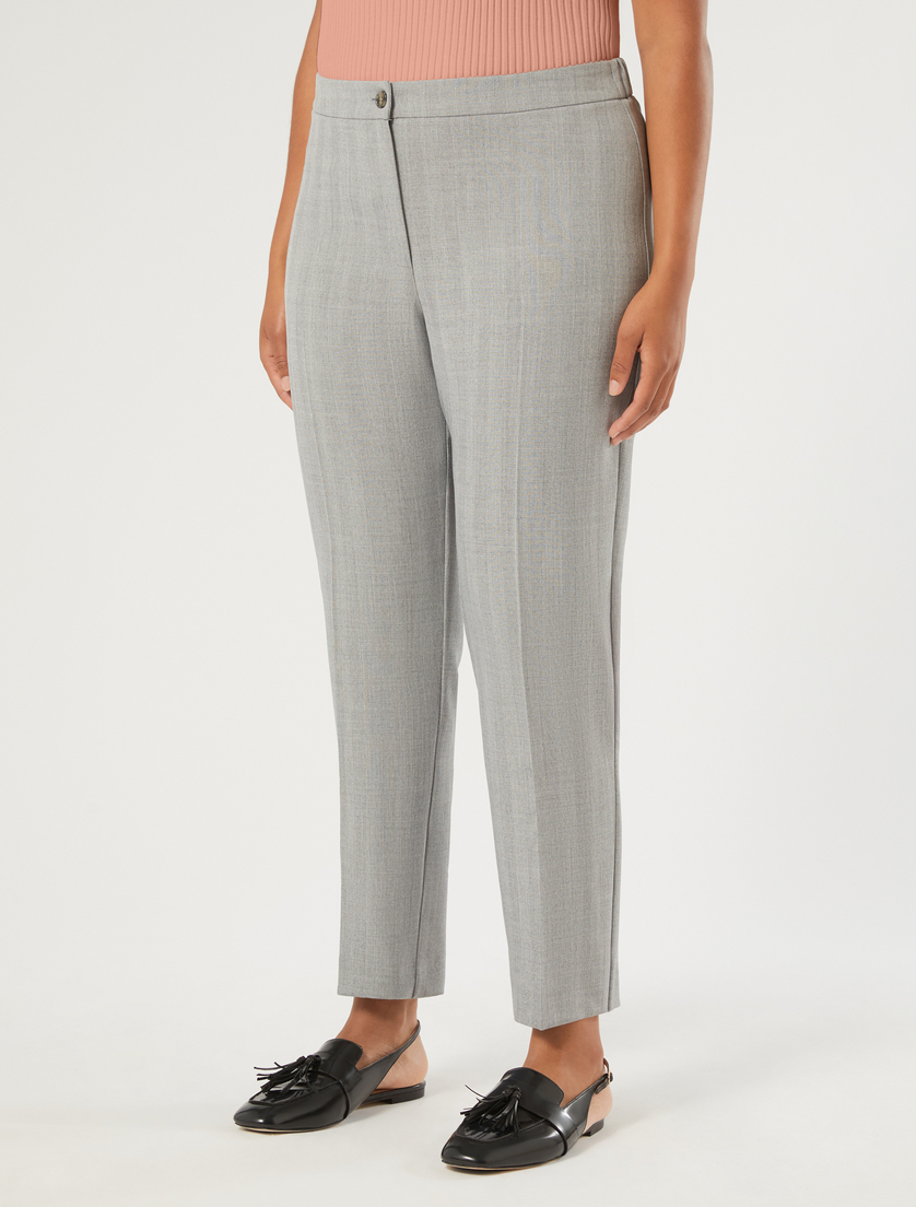 Slim-fit twill trousers - MEDIUM GREY - Marina Rinaldi - 3