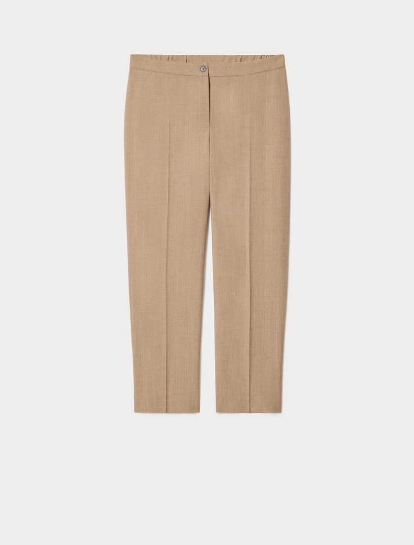 Slim-fit twill trousers - HAZELNUT BROWN - Marina Rinaldi