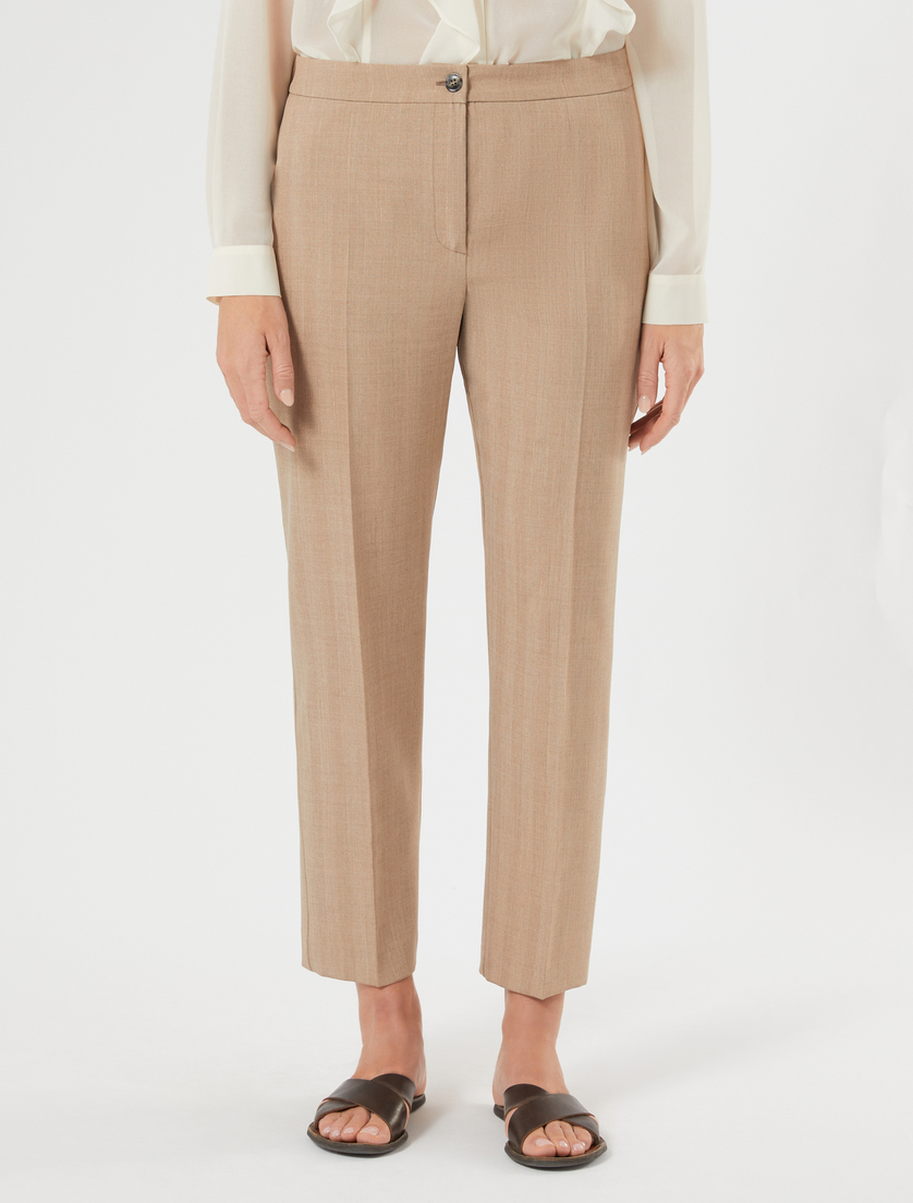 Slim-fit twill trousers - HAZELNUT BROWN - Marina Rinaldi - 3