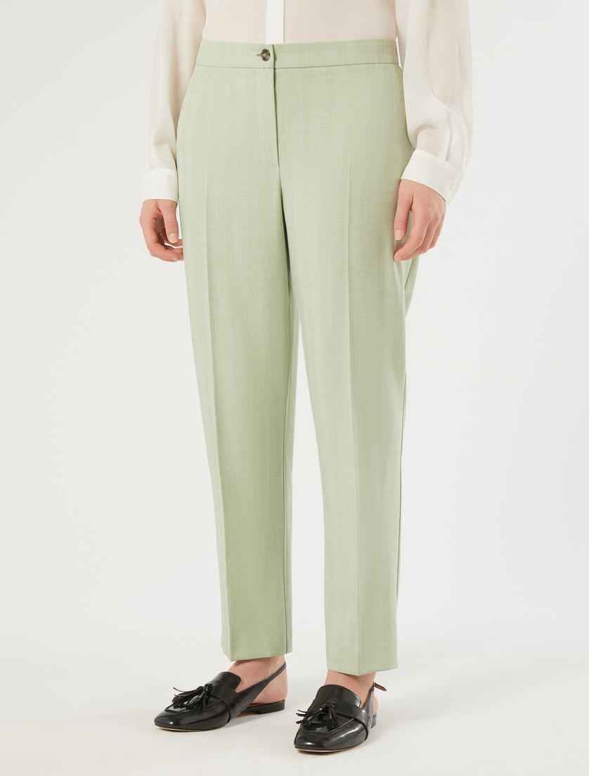Slim-fit twill trousers - SAGE GREEN - Marina Rinaldi - 3