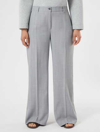 Pantaloni ampi in twill - GRIGIO MEDIO