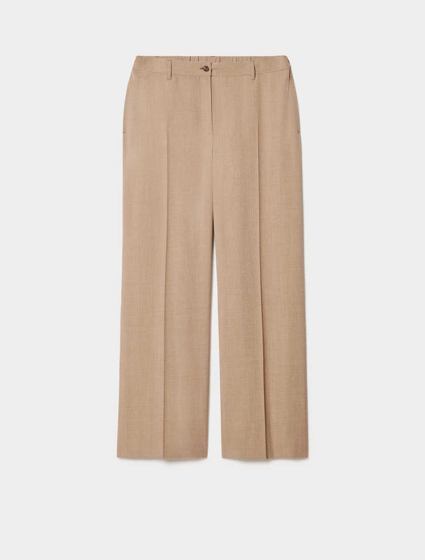 Wide-fit twill trousers - HAZELNUT BROWN - Marina Rinaldi