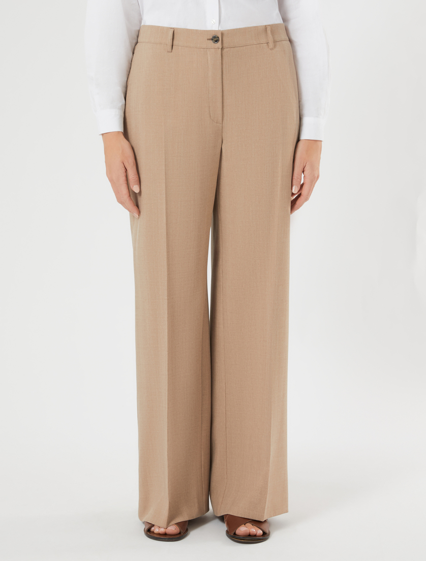 Wide-fit twill trousers - HAZELNUT BROWN - Marina Rinaldi - 3