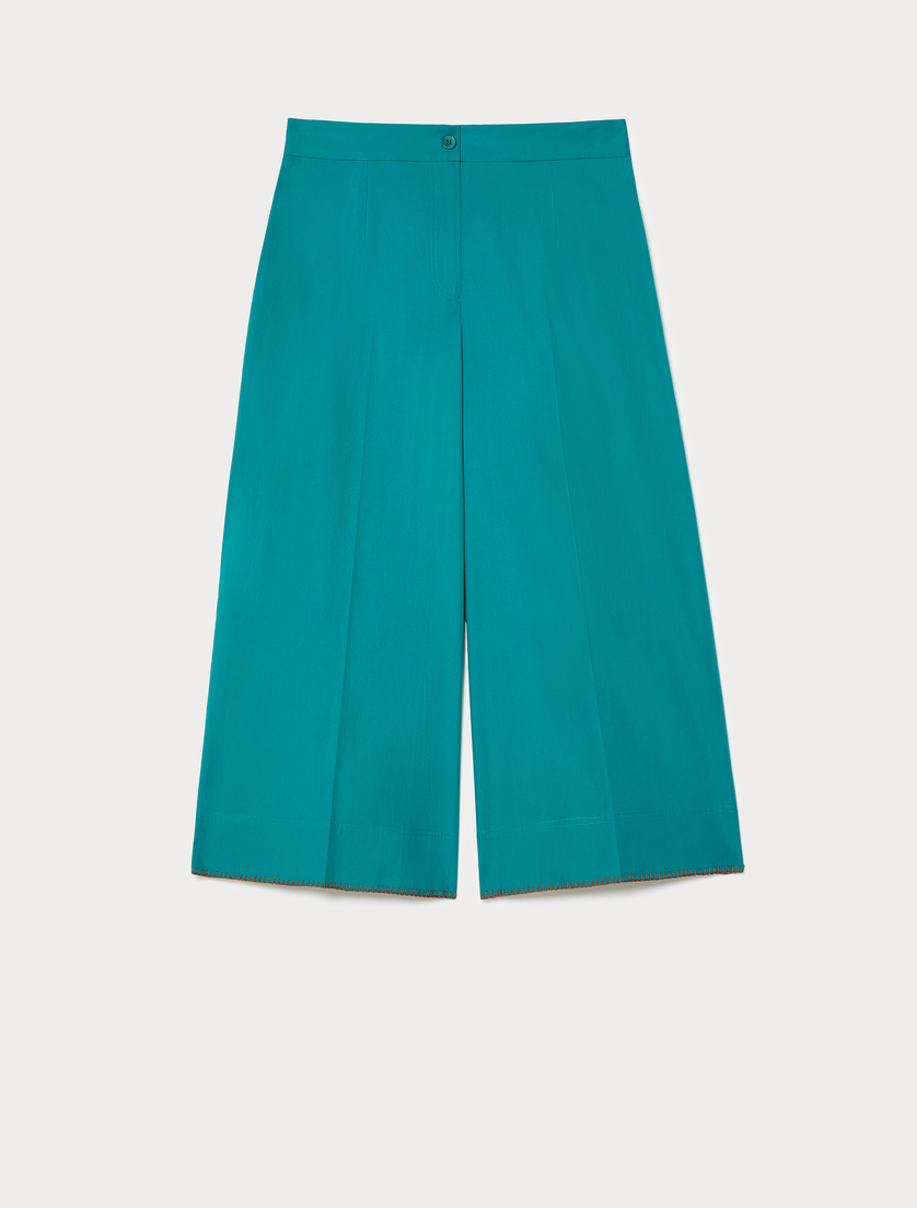 Pantalon raccourci en popeline de coton - PETROLE - Marina Rinaldi