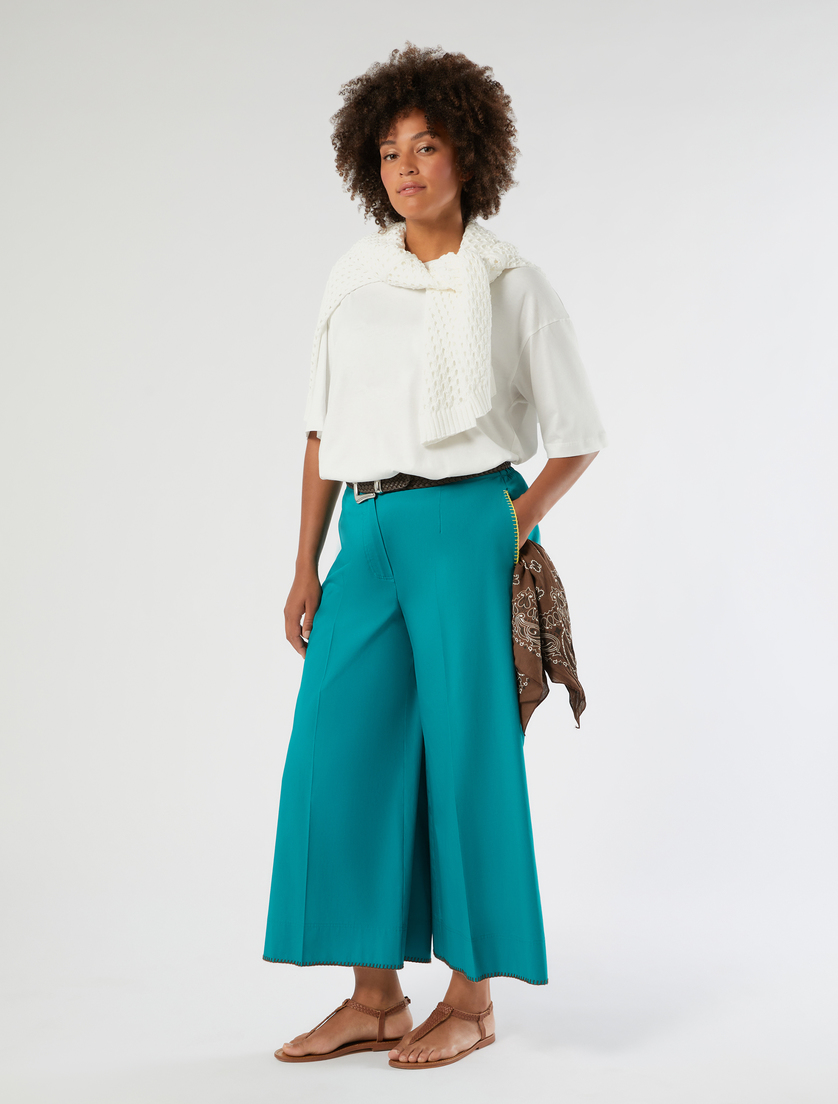 Pantalon raccourci en popeline de coton - Marina Rinaldi