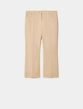 Flared cotton drill trousers - Marina Rinaldi