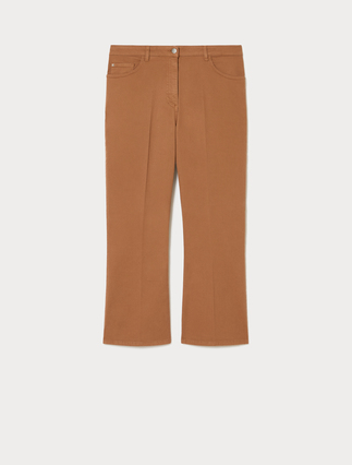 Flared cotton drill trousers - Marina Rinaldi