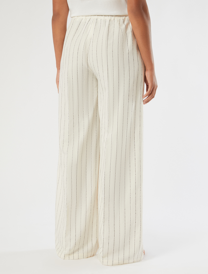 Pinstriped linen trousers - WHITE - Marina Rinaldi - 4
