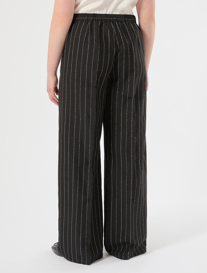 Pantaloni in lino gessato - NERO - Marina Rinaldi - 4