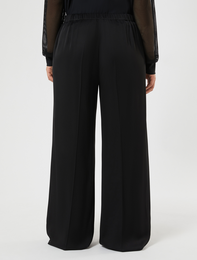 Wide-fit fluid twill trousers - BLACK - Marina Rinaldi - 4
