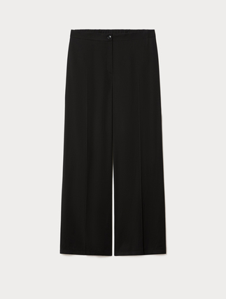 Wide-fit fluid twill trousers - Marina Rinaldi