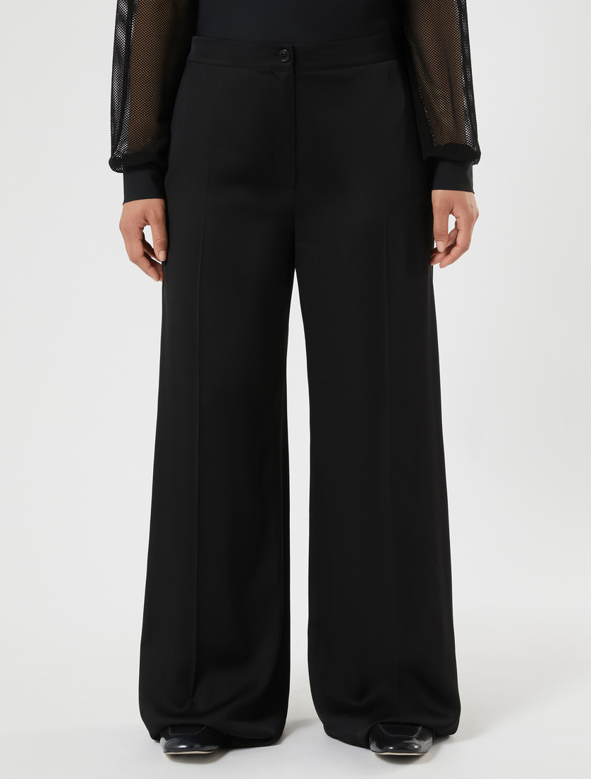 Wide-fit fluid twill trousers - BLACK - Marina Rinaldi - 3