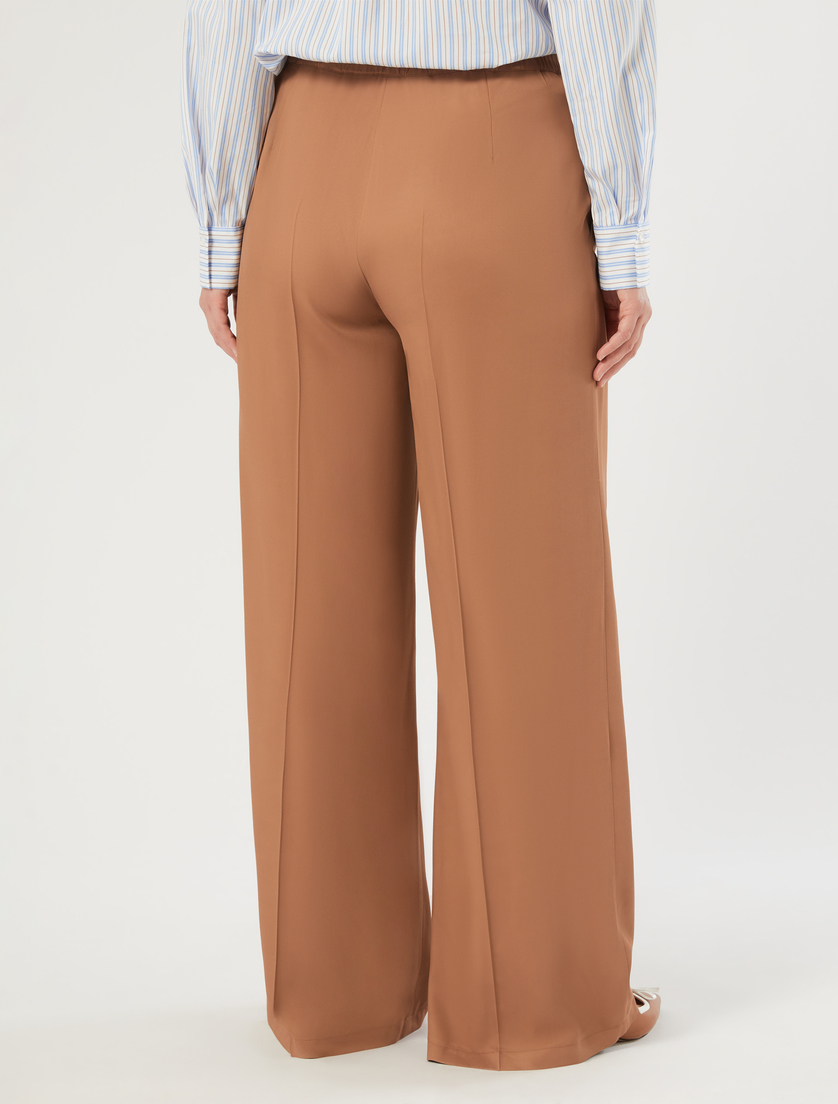 Wide-fit fluid twill trousers - CARAMEL - Marina Rinaldi - 4