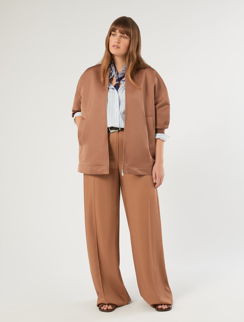 Wide-fit fluid twill trousers - Marina Rinaldi