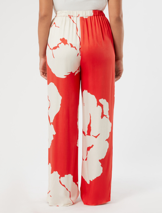 Viscose satin trousers - RED - Marina Rinaldi - 4