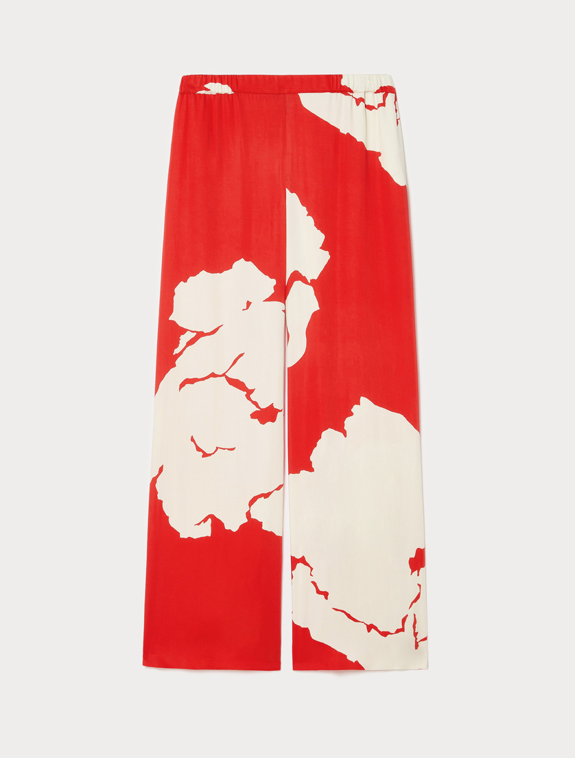 Hose aus Viskosesatin - ROT - Marina Rinaldi