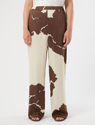Viscose satin trousers - SAND
