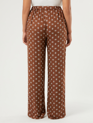 Viscose satin trousers - BROWN - Marina Rinaldi - 4