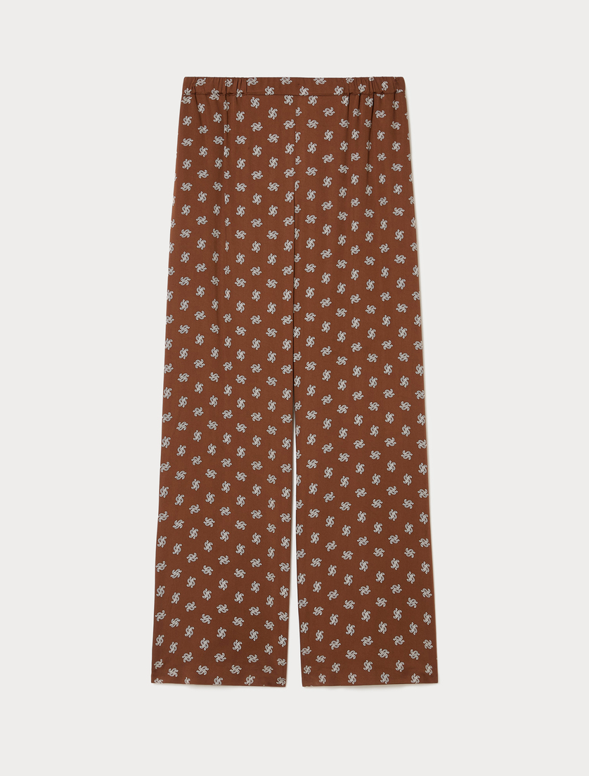 Hose aus Viskosesatin - BRAUN - Marina Rinaldi