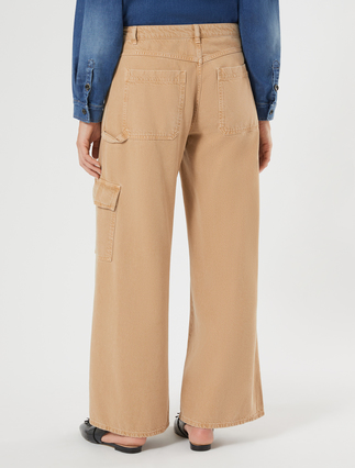 Tencel and cotton trousers - BISCUIT - Marina Rinaldi - 4