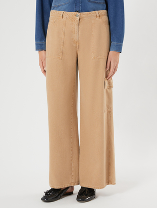 Tencel and cotton trousers - BISCUIT