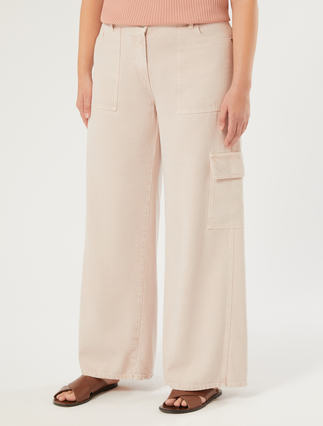 Tencel and cotton trousers - ANTIQUE ROSE