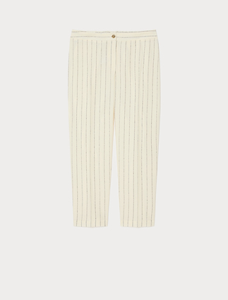 Pinstriped linen-blend trousers - Marina Rinaldi