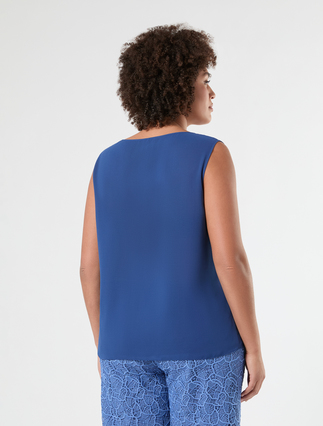 Georgette top - CORNFLOWER BLUE - Marina Rinaldi - 4