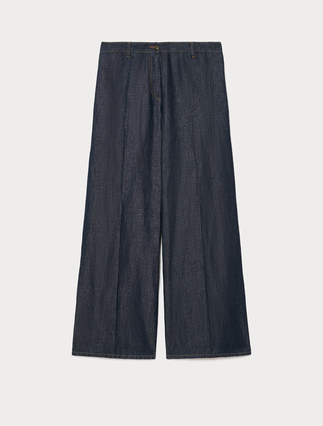 Cotton and linen denim jeans - Marina Rinaldi