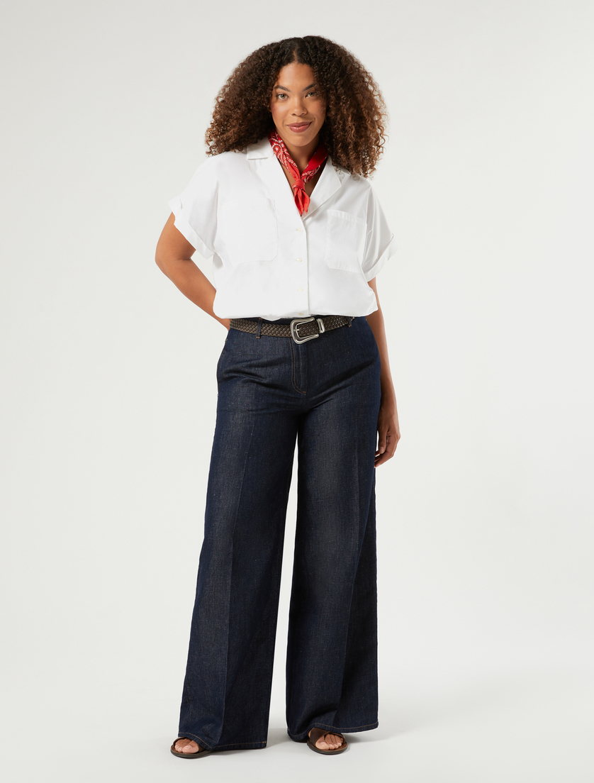 Cotton and linen denim jeans - Marina Rinaldi