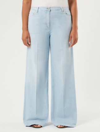 Jeansy z bawełny tencel - JASNONIEBIESKI