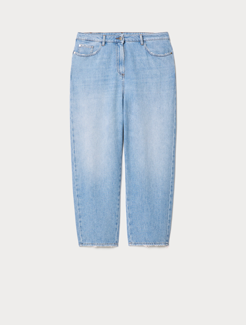 Stretch denim barrel-leg jeans - MIDNIGHTBLUE - Marina Rinaldi