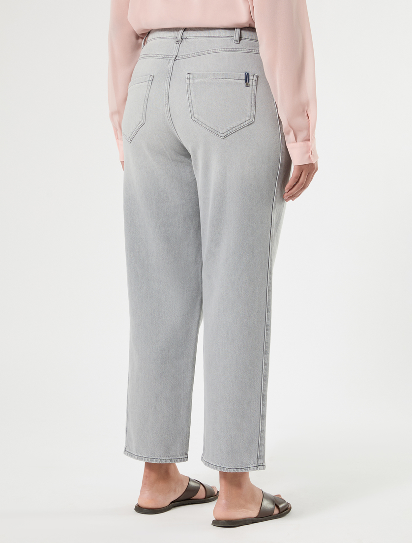 Stretch denim barrel-leg jeans - MEDIUM GREY - Marina Rinaldi - 4