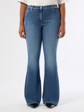 Flared cotton denim jeans - MIDNIGHTBLUE