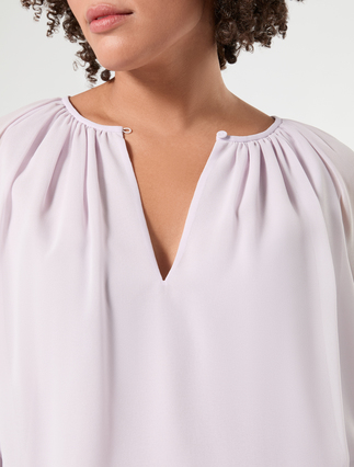 Georgette blouse - LILAC - Marina Rinaldi - 5