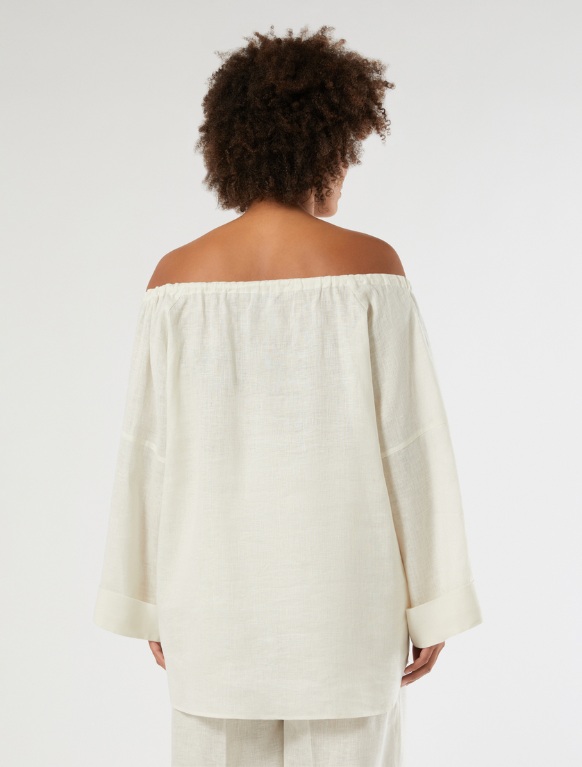 Pure linen blouse - IVORY - Marina Rinaldi - 4