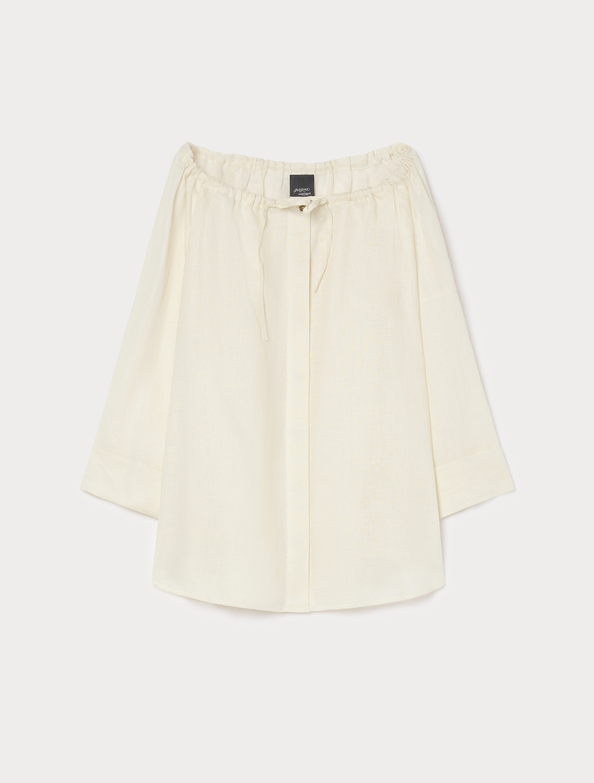 Pure linen blouse - IVORY - Marina Rinaldi