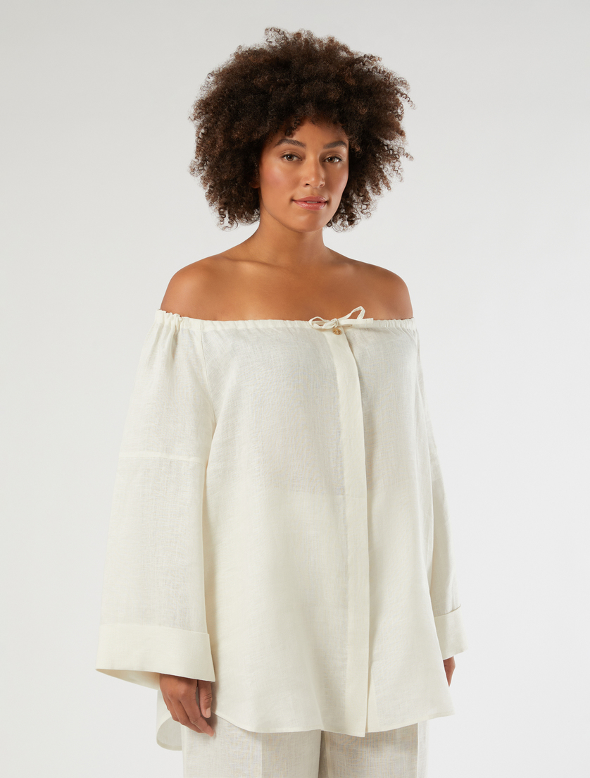 Pure linen blouse - IVORY - Marina Rinaldi - 3