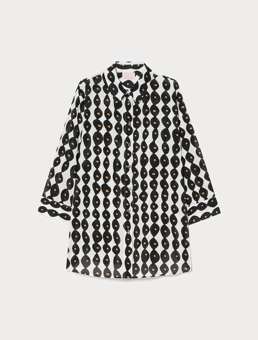 Cotton muslin tunic - WHITE - Marina Rinaldi