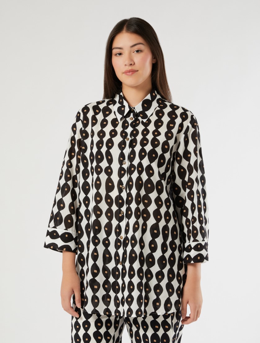 Cotton muslin tunic - WHITE - Marina Rinaldi - 3