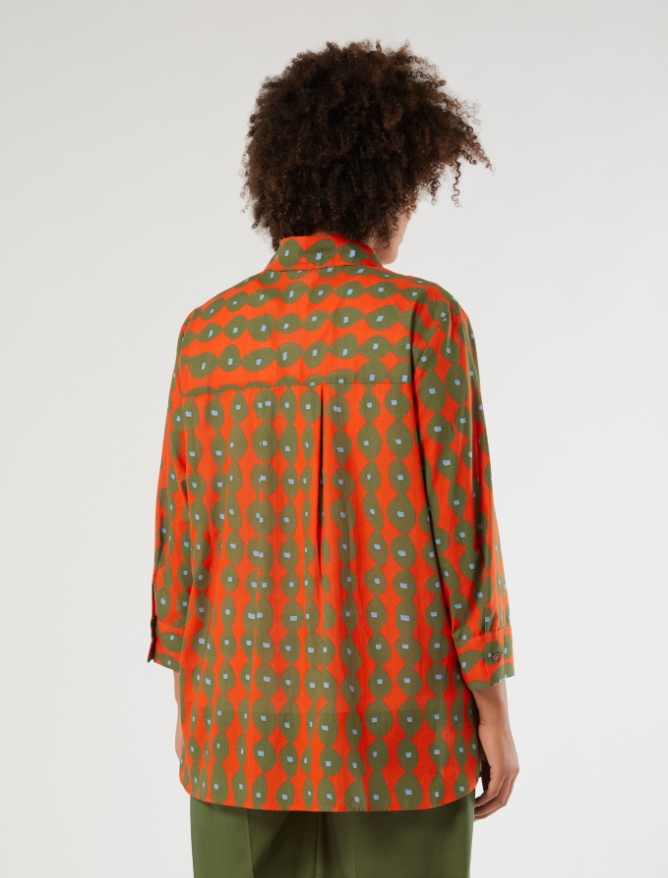 Cotton muslin tunic - CORAL - Marina Rinaldi - 4