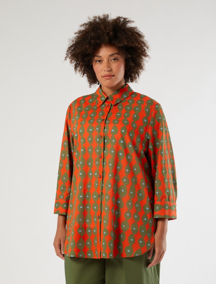 Cotton muslin tunic - CORAL - Marina Rinaldi - 3