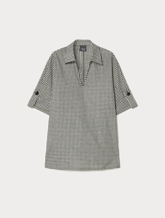 Cotton and linen canvas polo shirt - Marina Rinaldi