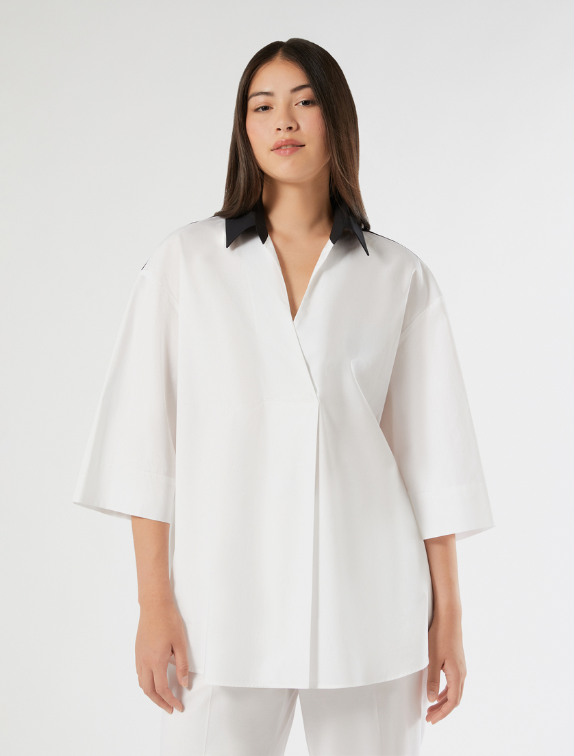 Cotton poplin tunic - WHITE - Marina Rinaldi - 3