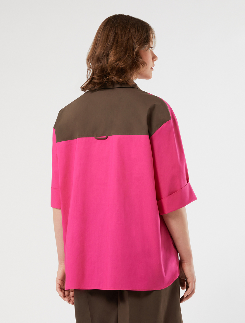 Tunika z popeliny bawełnianej - FUKSJOWY - Marina Rinaldi - 4