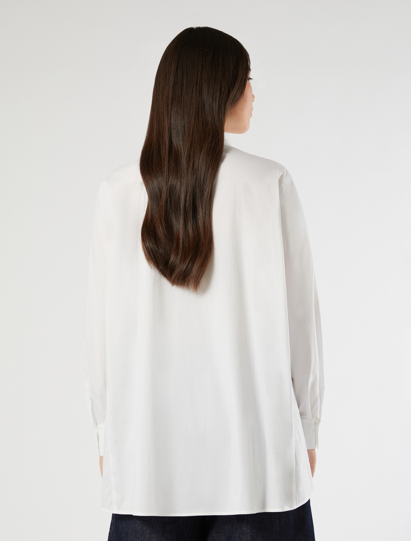 Oversized cotton poplin shirt - WHITE - Marina Rinaldi - 4
