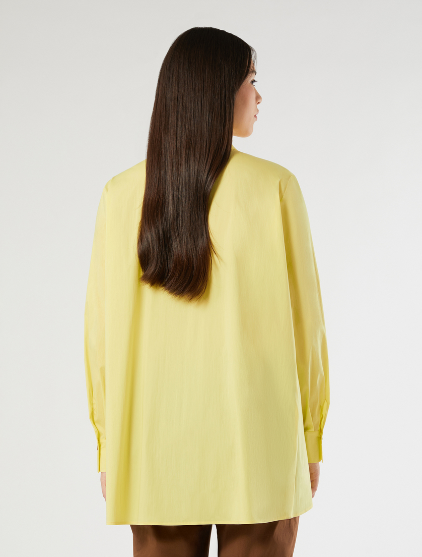 Oversized cotton poplin shirt - LIGHT YELLOW - Marina Rinaldi - 4