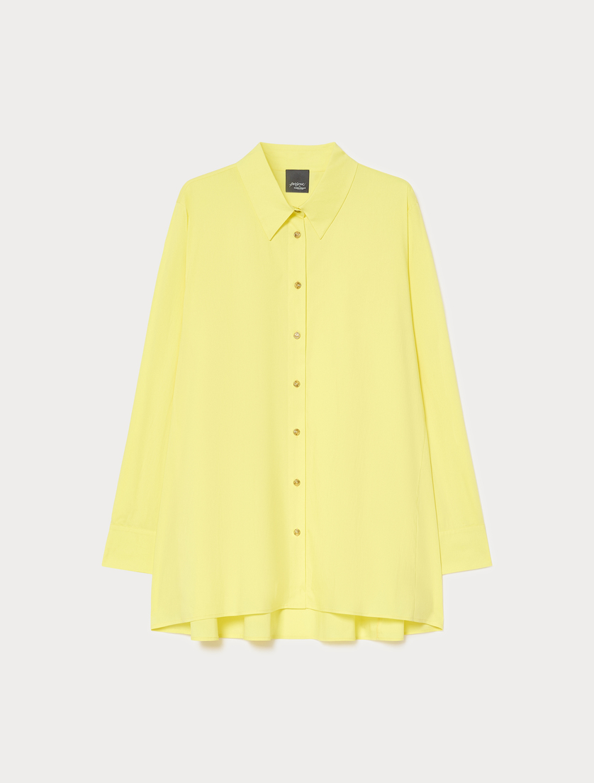 Oversized cotton poplin shirt - LIGHT YELLOW - Marina Rinaldi